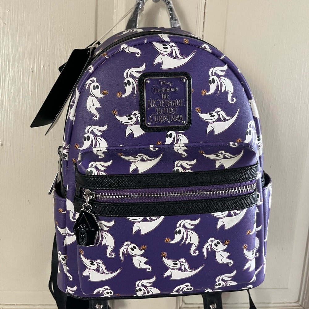 NWT Loungefly The Nightmare Before Christmas Zero Print Mini Backpack - Purple